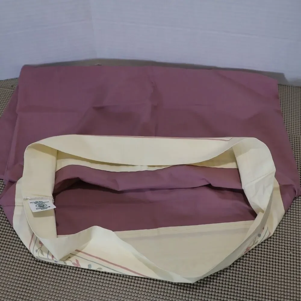Laura Ashley Pillowcase Standard 200TC Floral Border Made in USA